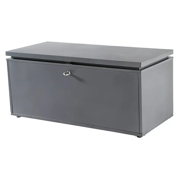 Sunfun Garten-Aufbewahrungsbox - 132 x 60 x 58 cm, Anthrazit - Diagonale Ansicht