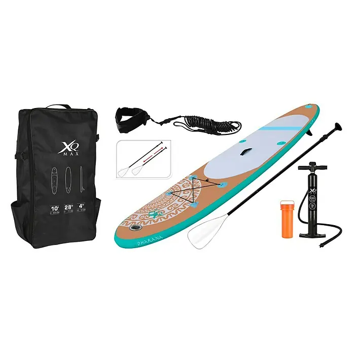Paddle surf Yoga XQmax - L x An x Al: 305 x 71 x 10 cm, Carga útil: 100 kg, Hinchable - Vista angular