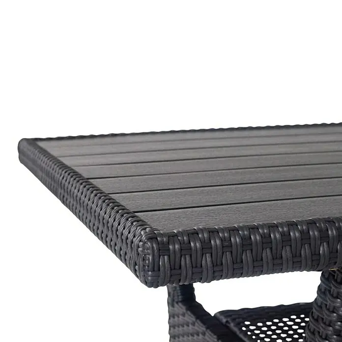 Set lounge namještaja Porto - Ratan, Čelik, Crne boje, 2-dij. - Detaljan prikaz
