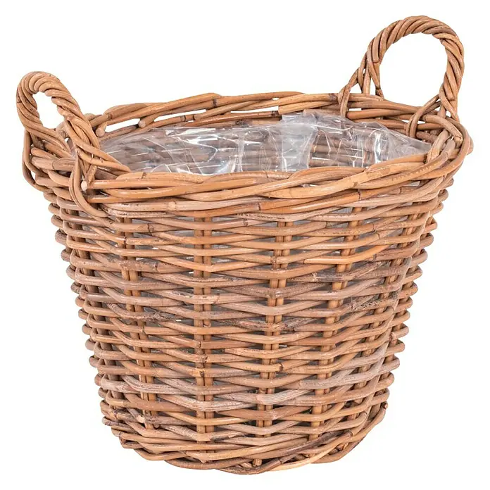 Ukrasna košara za biljke - Vanjska dimenzija (ø x V): 35 x 25 cm, prirodni materijali, Natur - Pogled sprijeda