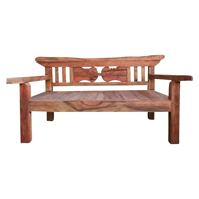Vrtna klupa Rustic - D x Š x V: 180 x 80 x 100 mm, Smeđe boje - Pogled sprijeda