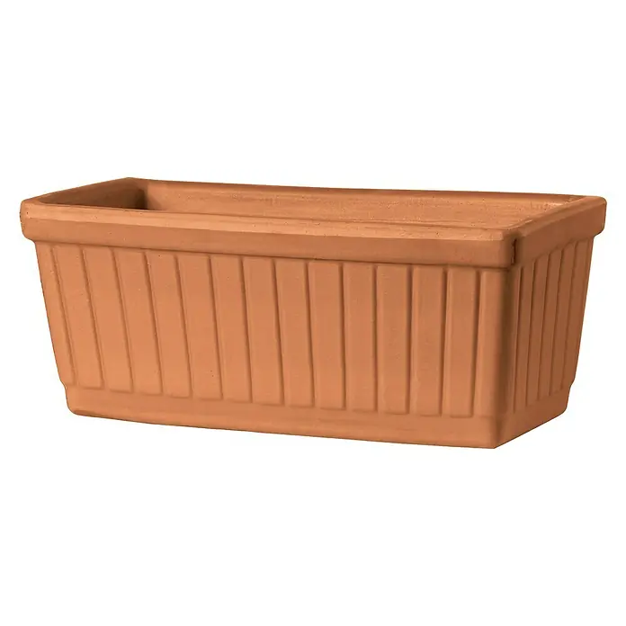 Jardinera para balcón Venezia - Rojo klinker - Vista angular