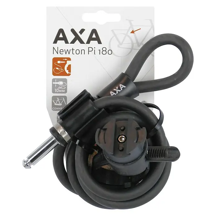 Axa Kabelslot Newton Plug-In - Lengte: 180 cm - Vooraanzicht
