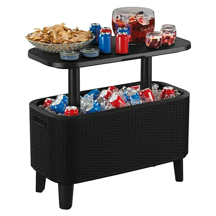 Keter Nevera portátil Bevy Bar - L x An x Al: 83 x 40,5 x 50 cm, Negro - Vista angular