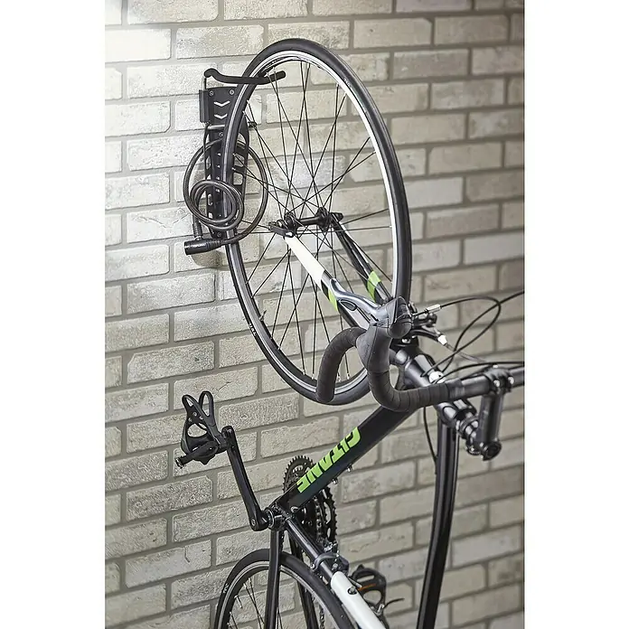 Mottez Fahrrad-Wandhalter XL - L x B x H: 18 x 14 x 36 cm, Traglast: 20 kg - Anwendungsbeispiel