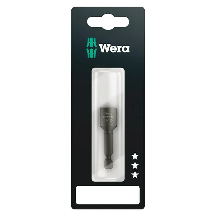 Wera Steckschlüsseleinsatz 869/4 M SB - Schlüsselweite: 10 mm, ¼″ Sechskant - Vorderansicht