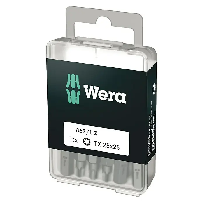 Wera Bit-Box 867/1 Z - TX 25, 10 -tlg. - Diagonale Ansicht