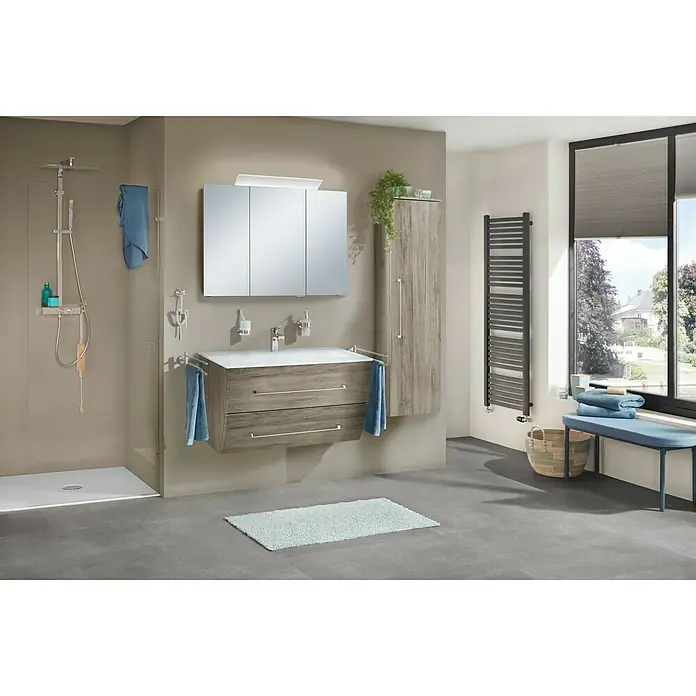 Camargue Orion LED-Spiegelschrank - B x H: 73 x 68 cm, Mit Beleuchtung, Spanplatte, Sanremo Rustico - Stimmungsaufnahme