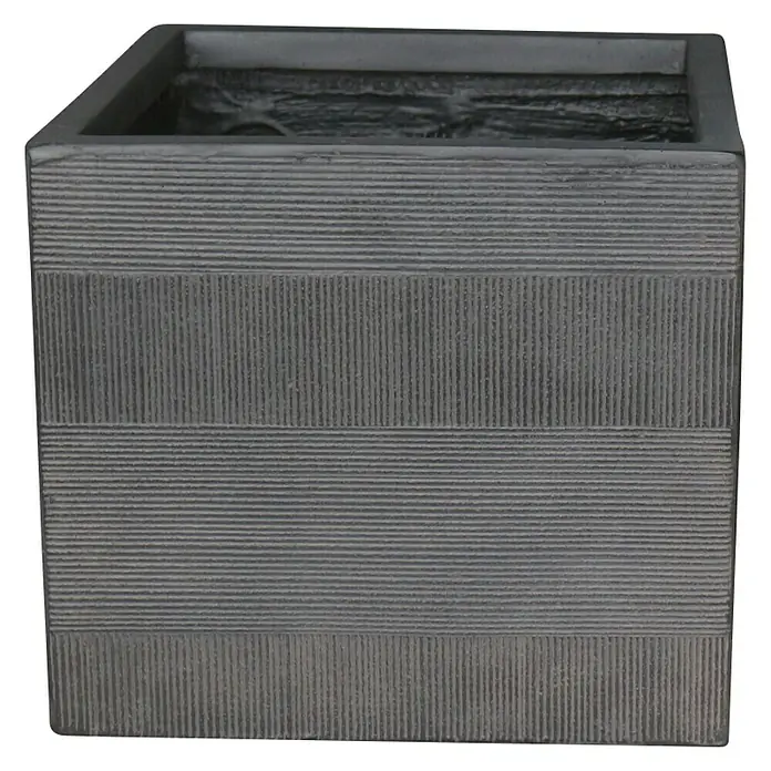 Pflanzkasten Vanersborg - Außenmaß (L x B x H): 24 x 24 x 22 cm, Verbundwerkstoff, Anthrazit - Vorderansicht