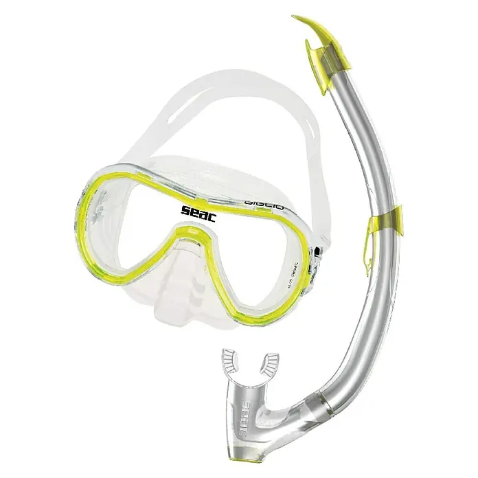 Seac Sub Set de buceo Giglio - Amarillo, Válvula de salida de agua - Vista angular