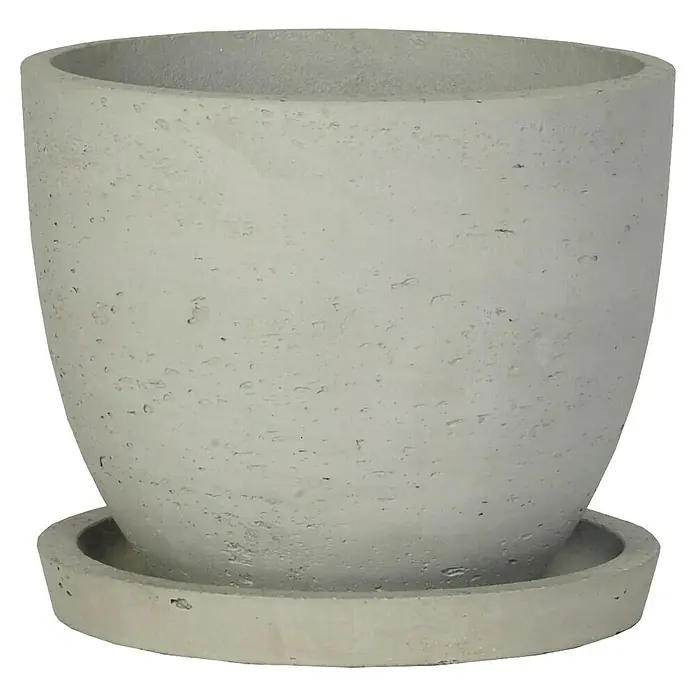 Blumentopf-Untersetzer Reggio - Max. Außendurchmesser: 30 cm, Beton, Betongrau - Vorderansicht