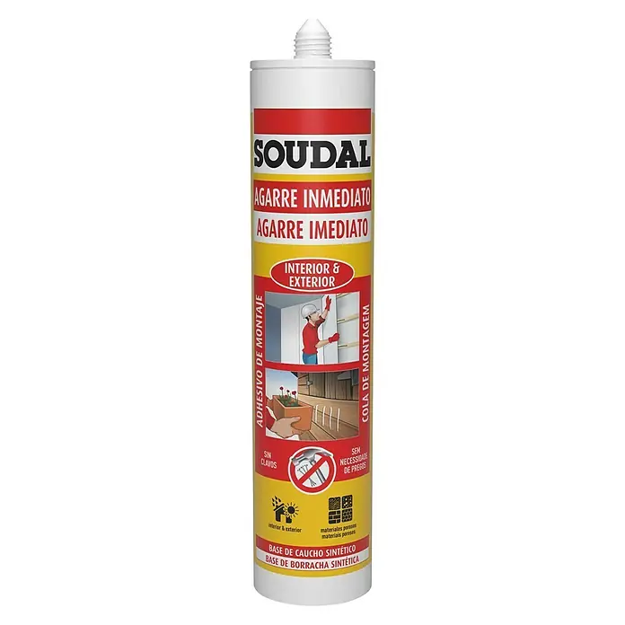 Soudal Adhesivo para montaje Sin clavos ni tornillos - Para exterior, 310 ml - Vista frontal