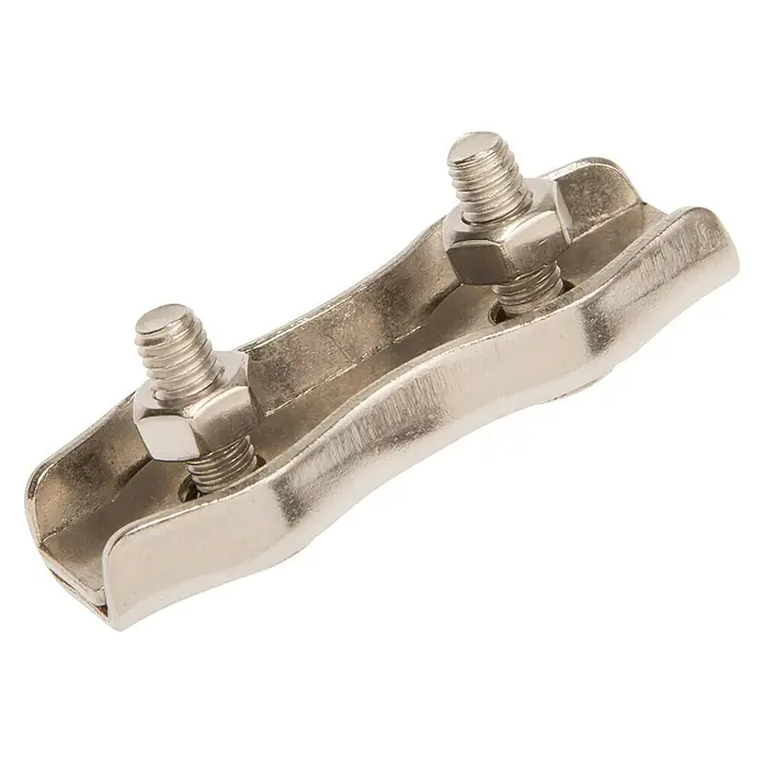 Conacord Duplexklem - Voor kabeldiameter: 4 mm, Roestvrij staal - Diagonaal zicht