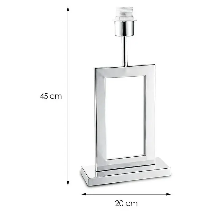 Home Sweet Home Lampvoet Jong Square - 40 W, Kleur: Chroom, Hoogte: 40 cm - Blauwdruk