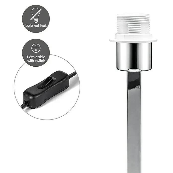 Home Sweet Home Lampvoet Gomez - 40 W, Kleur: Chroom, Hoogte: 40 cm - Close-up