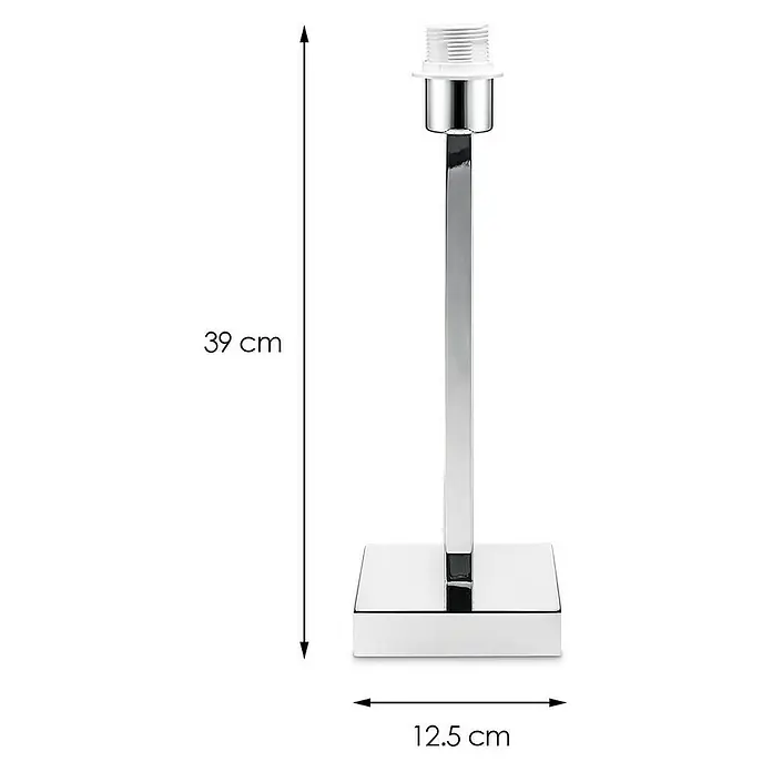 Home Sweet Home Lampvoet Gomez - 40 W, Kleur: Chroom, Hoogte: 40 cm - Blauwdruk