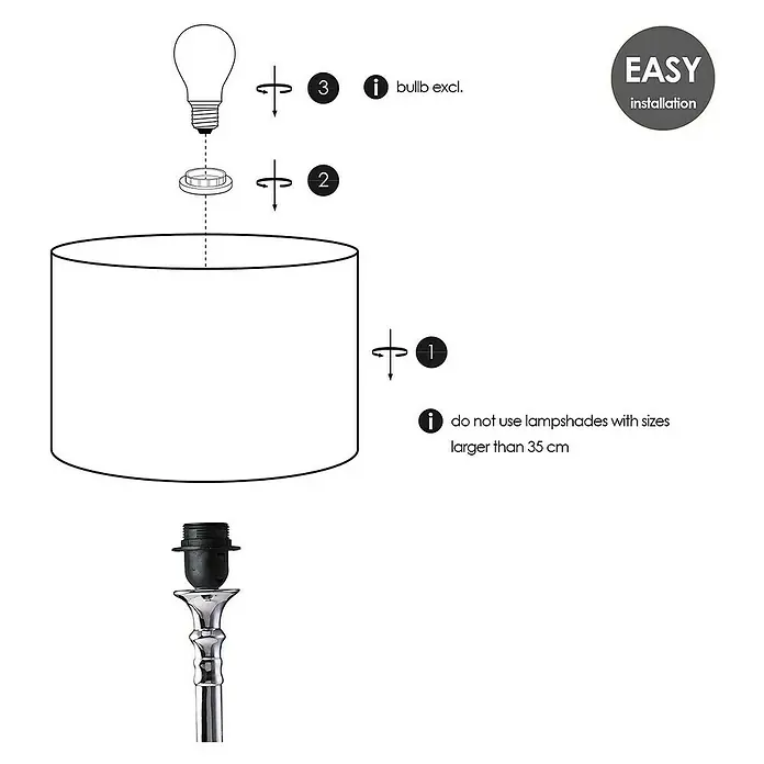 Home Sweet Home Lámpatalp Candle - 40W, Színe: króm, Magasság: 40 cm - Termékinformáció