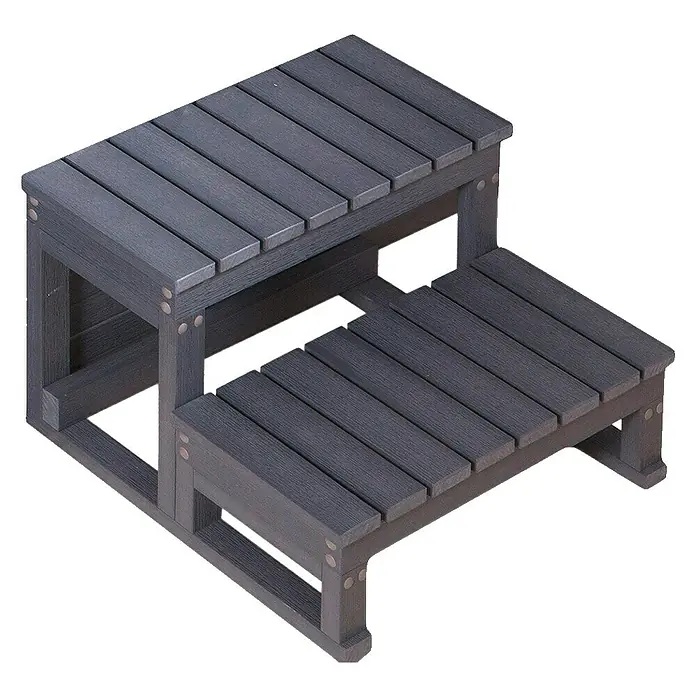 Home Deluxe Whirlpool-Einstiegstreppe - Anthrazit, Breite: 62 cm - Diagonale Ansicht