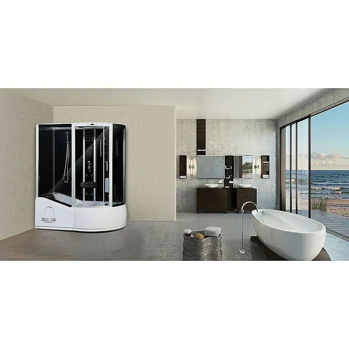 Home Deluxe Dampfdusche - L x B x H: 90 x 170 x 220 cm, Schwarz, Rechts - Stimmungsaufnahme