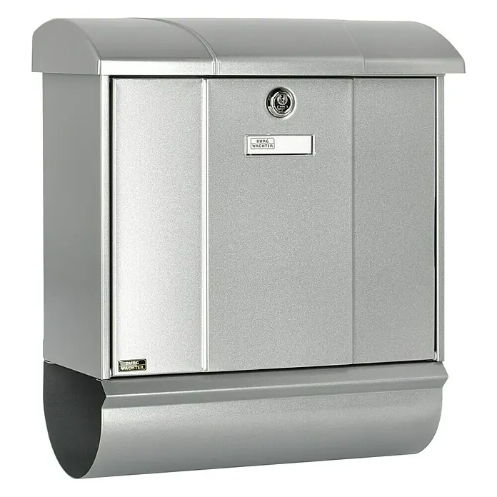 Burg-Wächter Briefkasten-Set Olymp - Silber, DIN C4, 332 x 32 mm - Diagonale Ansicht
