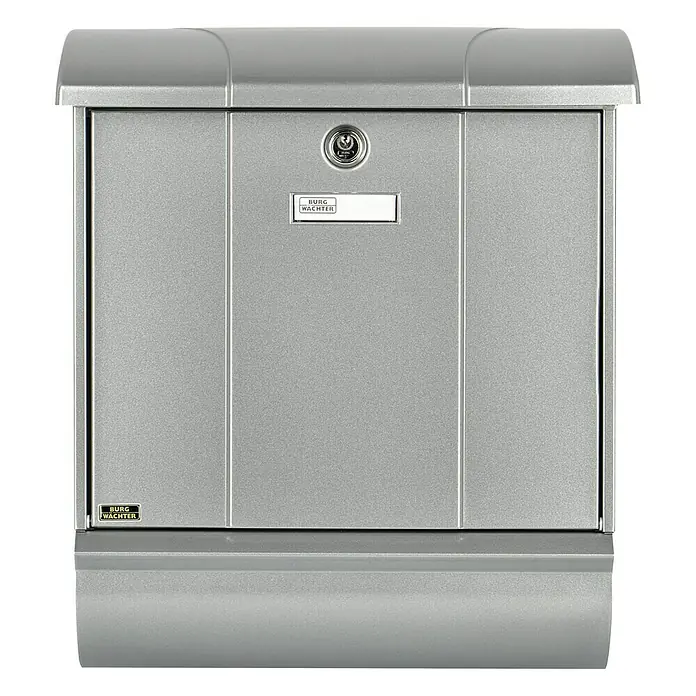 Burg-Wächter Briefkasten-Set Olymp - Silber, DIN C4, 332 x 32 mm - Vorderansicht