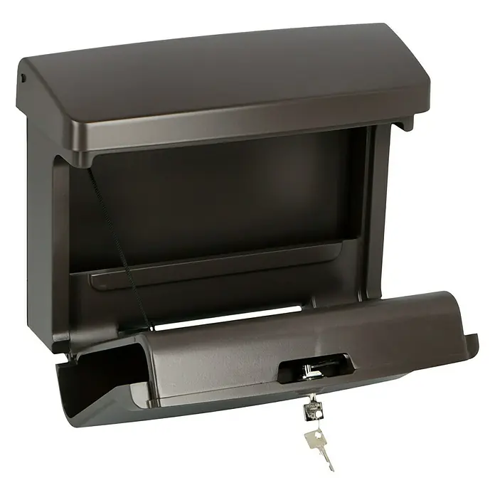 Burg-Wächter Briefkasten Bremen - 420 x 155 x 320 mm, Braun, Format Einwurf: DIN C4, 330 x 30 mm - Diagonale Ansicht