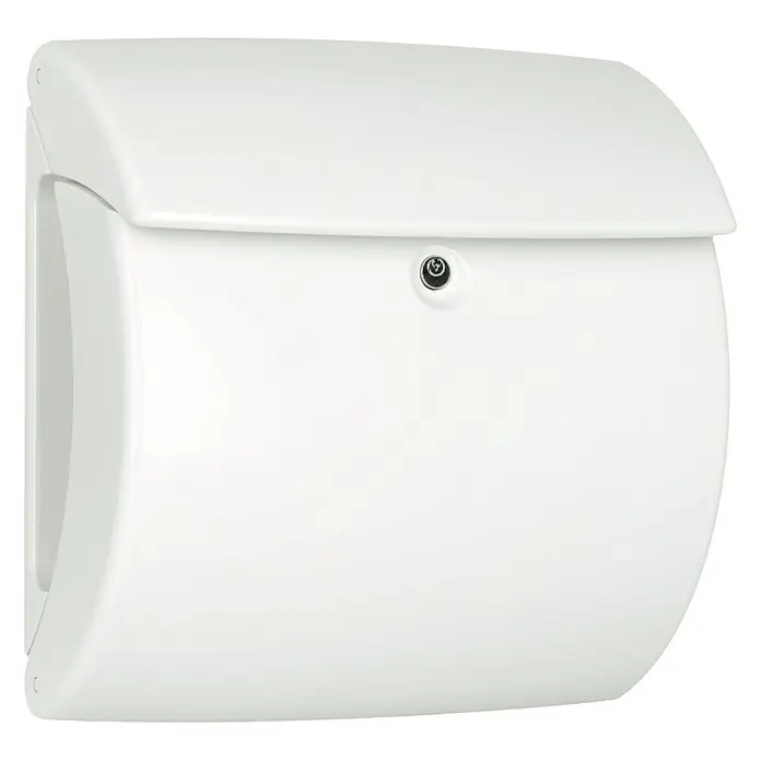 Burg-Wächter Briefkasten Kiel - Weiß, DIN C4, 325 x 34 mm - Diagonale Ansicht