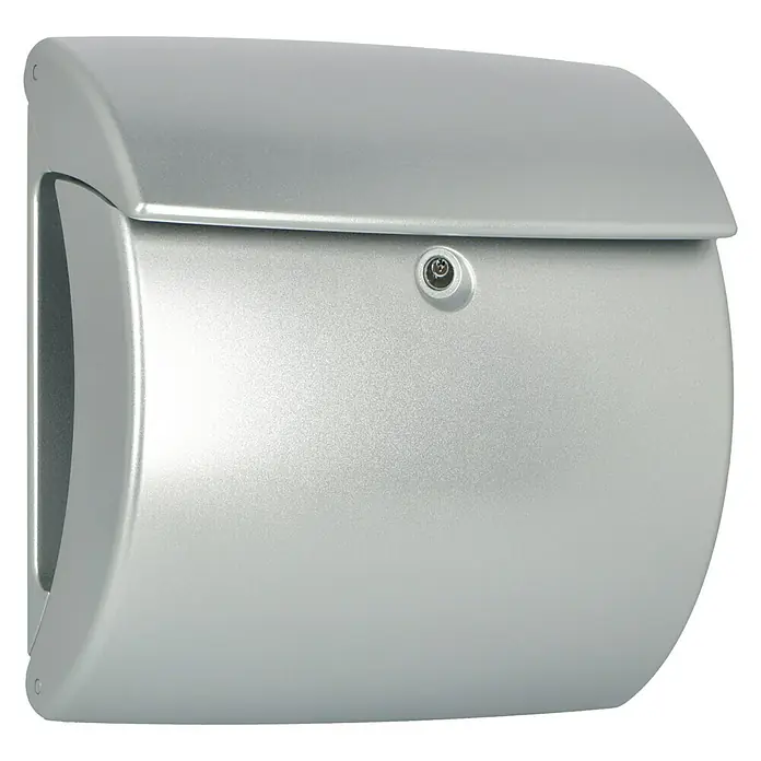 Burg-Wächter Briefkasten Kiel - Silber, DIN C4, 325 x 34 mm - Diagonale Ansicht