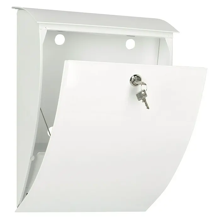 Burg-Wächter New BAM PNC Milano 843 - Stahl, 352 x 182 x 488 mm, Weiß, Format Einwurf: DIN C4, 267 x 30 mm - Diagonale Ansicht
