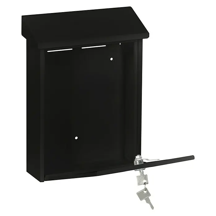 Portaferm Briefkasten PF 22 - 75 x 225 x 305 mm, Schwarz - Diagonale Ansicht