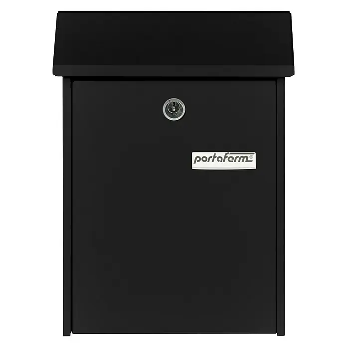 Portaferm Briefkasten PF 22 - 75 x 225 x 305 mm, Schwarz - Vorderansicht
