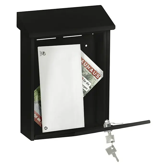 Portaferm Briefkasten PF 22 - 75 x 225 x 305 mm, Schwarz - Anwendungsbeispiel