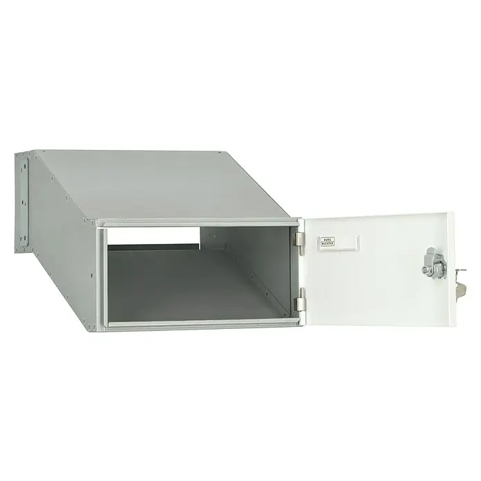 Burg-Wächter Durchwurfbriefkasten 795 für Mauerwerk - 260 x 130 mm, Verstellbar: 315 - 490 mm (Tiefe) - Diagonale Ansicht