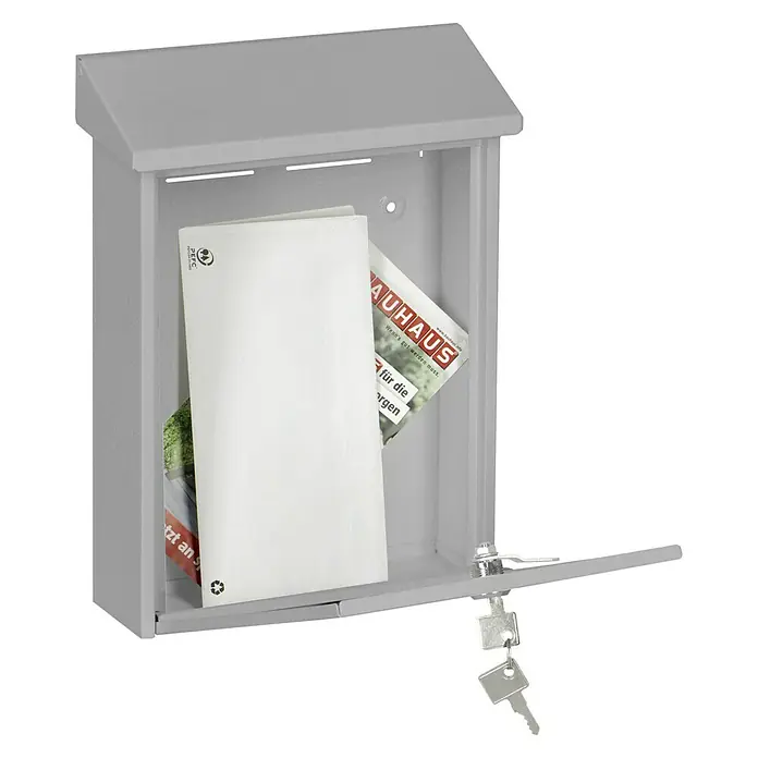 Portaferm Briefkasten PF 22 - 75 x 225 x 305 mm, Silber - Anwendungsbeispiel