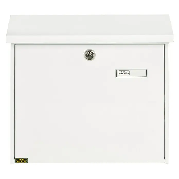 Burg-Wächter Briefkasten Comfort 913 - Stahl, 380 x 148 x 340 mm, Weiß, Format Einwurf: DIN C4, 332 x 32 mm - Vorderansicht