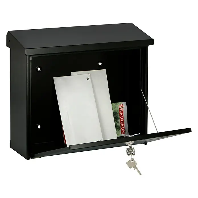 Burg-Wächter Briefkasten Comfort 913 - Stahl, 380 x 148 x 340 mm, Schwarz, Format Einwurf: DIN C4, 332 x 32 mm - Anwendungsbeispiel