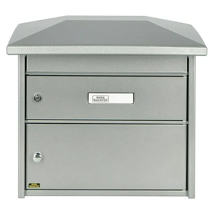Burg-Wächter Briefkasten Europa 732 - Stahl, 455 x 324 x 411 mm, Silber, Format Einwurf: DIN B4, 371 x 32 mm - Vorderansicht