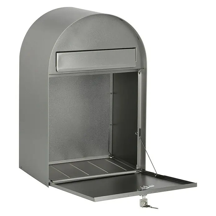 Burg-Wächter Briefkasten Nordic 3680 - Format Einwurf: DIN C4, 242 x 33 mm, Edelstahl - Diagonale Ansicht