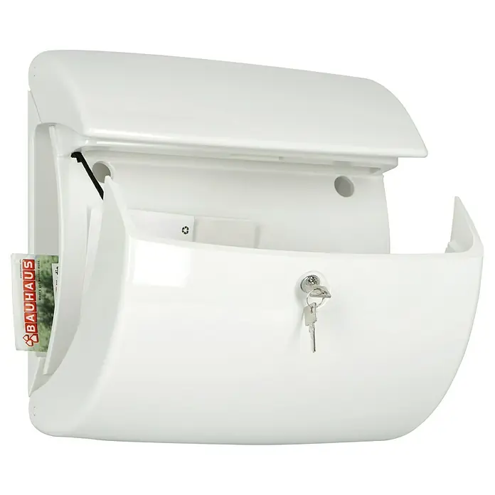 Burg-Wächter Briefkasten Piano 886 - 380 x 178 x 400 mm, Weiß, Mit Zeitungsfach, Kunststoff - Anwendungsbeispiel