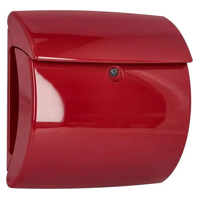 Burg-Wächter Briefkasten Piano 886 - 380 x 178 x 400 mm, Merlot, Mit Zeitungsfach, Kunststoff - Diagonale Ansicht