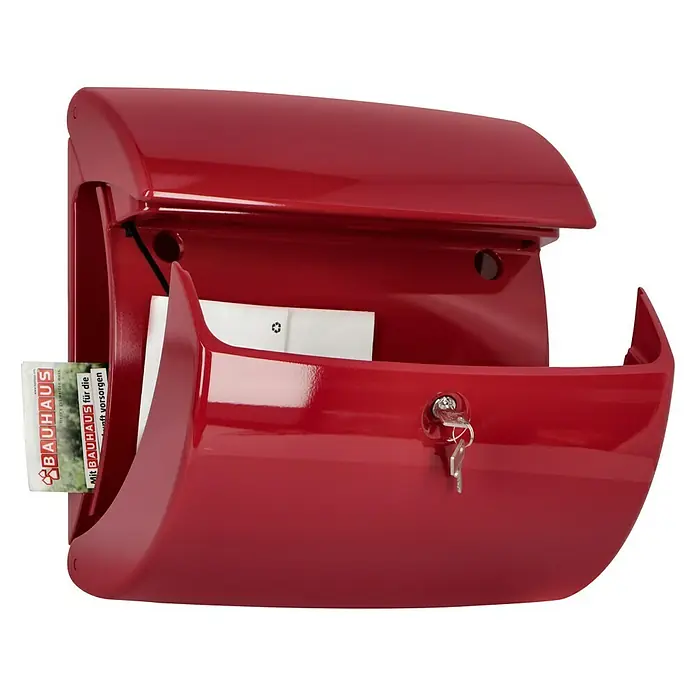 Burg-Wächter Briefkasten Piano 886 - 380 x 178 x 400 mm, Merlot, Mit Zeitungsfach, Kunststoff - Anwendungsbeispiel
