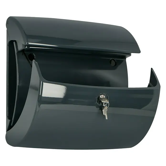 Burg-Wächter Briefkasten Piano 886 - 380 x 178 x 400 mm, Granit, Mit Zeitungsfach, Kunststoff - Diagonale Ansicht
