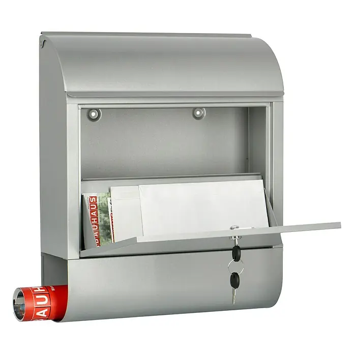 Burg-Wächter Brievenbusset Scandic - l x b x h: 125 x 380 x 460 mm, Staal, Zilver - Toepassingsvoorbeeld