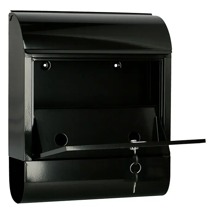 Burg-Wächter Briefkasten-Set Scandic - L x B x H: 125 x 380 x 460 mm, Stahl, Schwarz - Diagonale Ansicht