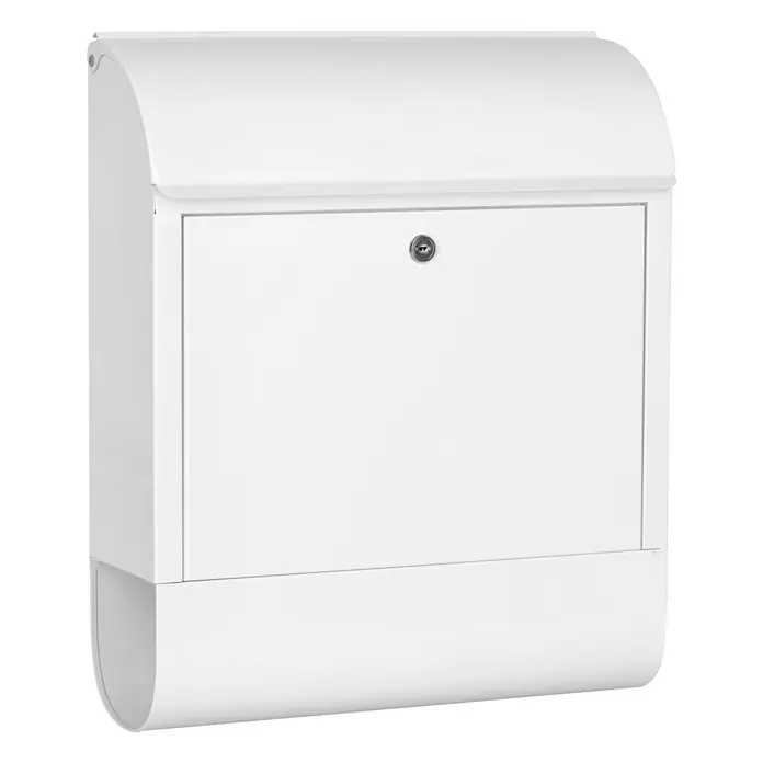 Burg-Wächter Briefkasten-Set Scandic - L x B x H: 125 x 380 x 460 mm, Stahl, Weiß - Diagonale Ansicht