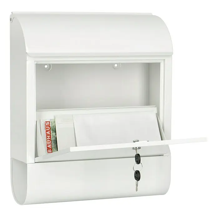 Burg-Wächter Briefkasten-Set Scandic - L x B x H: 125 x 380 x 460 mm, Stahl, Weiß - Anwendungsbeispiel