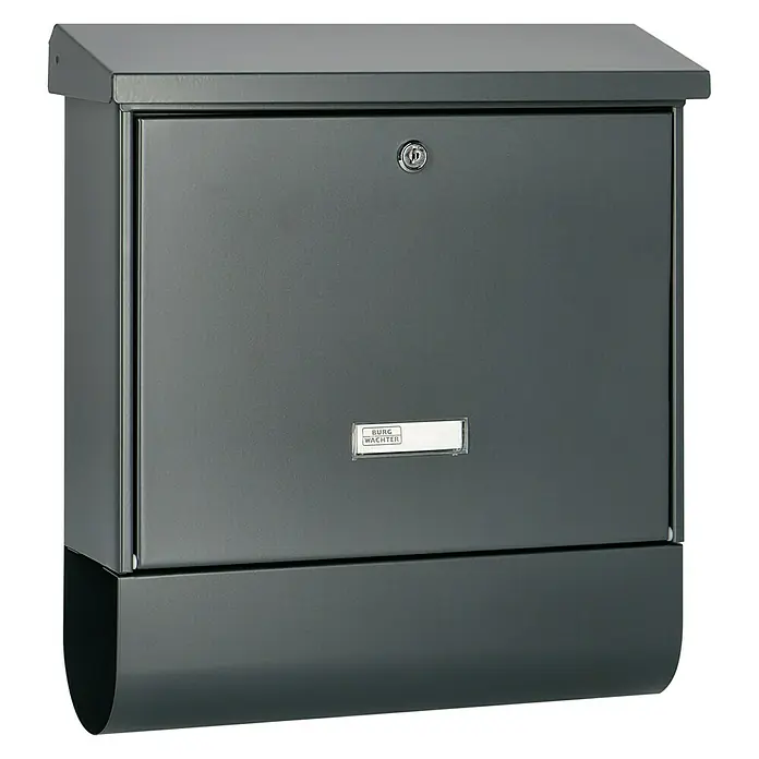 Burg-Wächter Briefkasten-Set Nordland - L x B x H: 115 x 380 x 425 mm, Stahl, Mit Zeitungsfach - Diagonale Ansicht