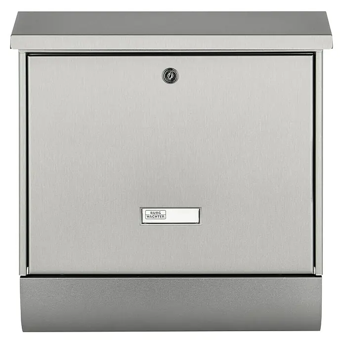 Burg-Wächter Briefkasten-Set Inoxstar - L x B x H: 115 x 380 x 395 mm, Edelstahl, Mit Zeitungsfach - Vorderansicht