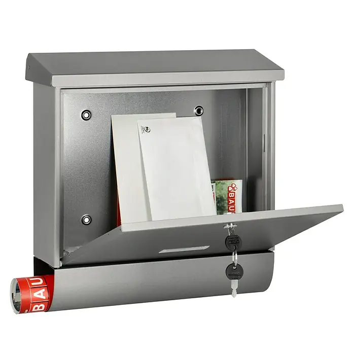 Burg-Wächter Briefkasten-Set Inoxstar - L x B x H: 115 x 380 x 395 mm, Edelstahl, Mit Zeitungsfach - Anwendungsbeispiel