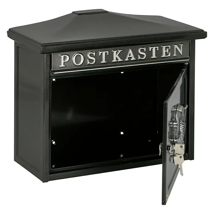 Burg-Wächter Briefkasten Sylt - L x B x H: 205 x 410 x 345 mm, Stahl, Grau - Diagonale Ansicht